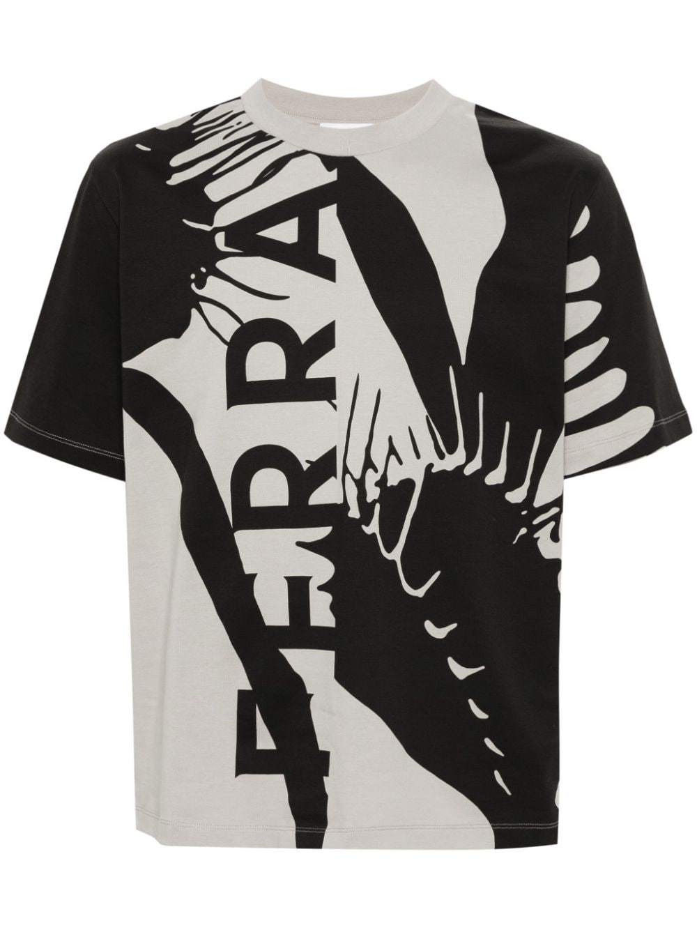 Ferragamo graphic-print cotton T-shirt - Grey von Ferragamo