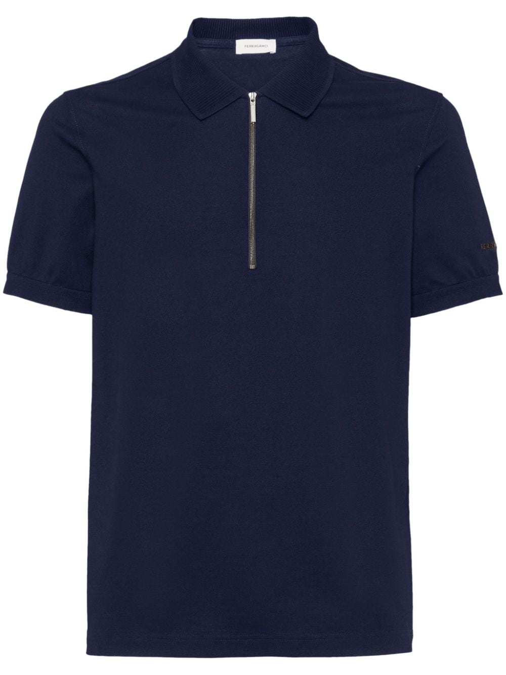 Ferragamo half-zip cotton polo shirt - Blue von Ferragamo