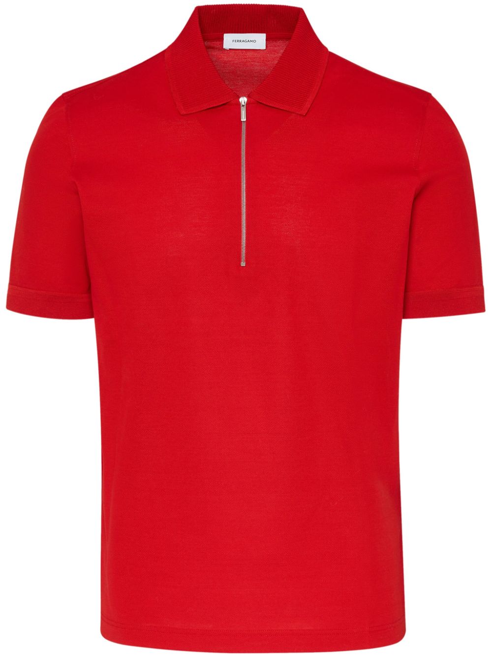 Ferragamo half-zip cotton polo shirt - Red von Ferragamo