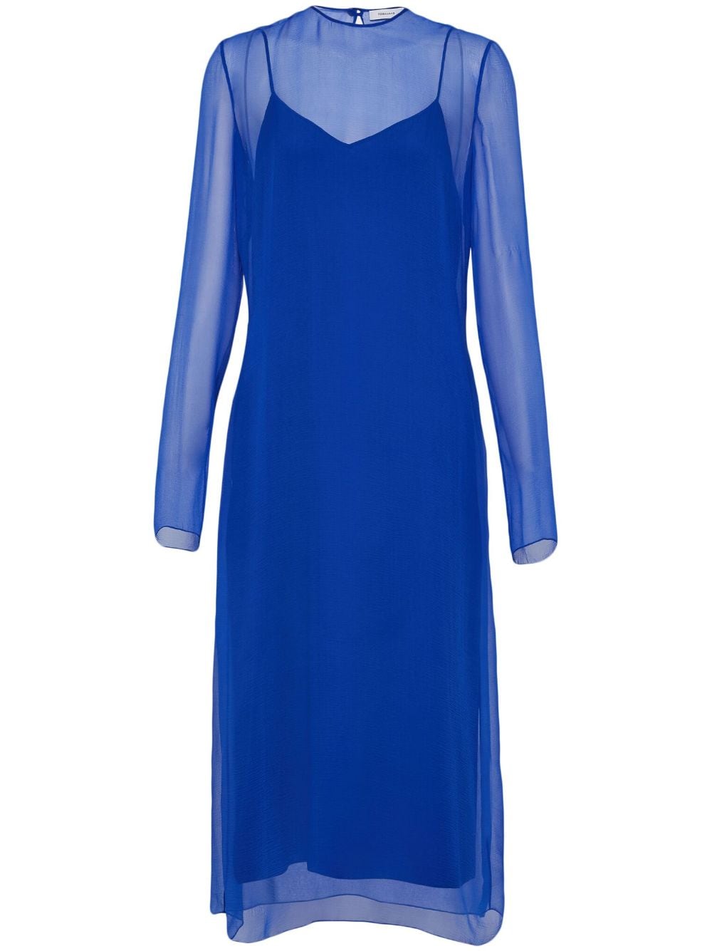 Ferragamo layered-design silk dress - Blue von Ferragamo