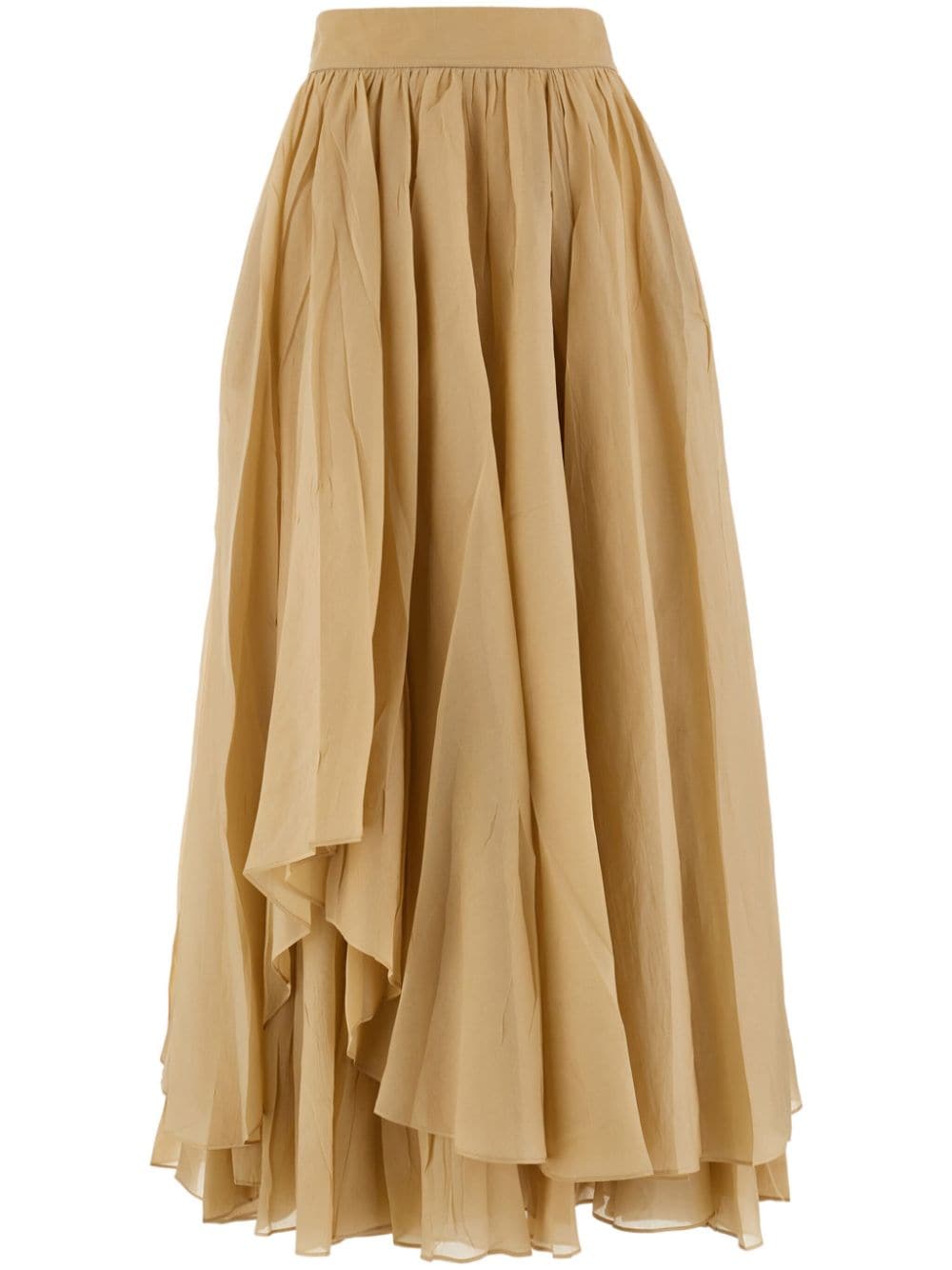 Ferragamo layered high-waisted midi skirt - Neutrals von Ferragamo