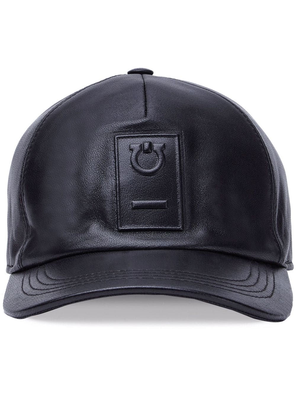 Ferragamo leather baseball cap - Black von Ferragamo