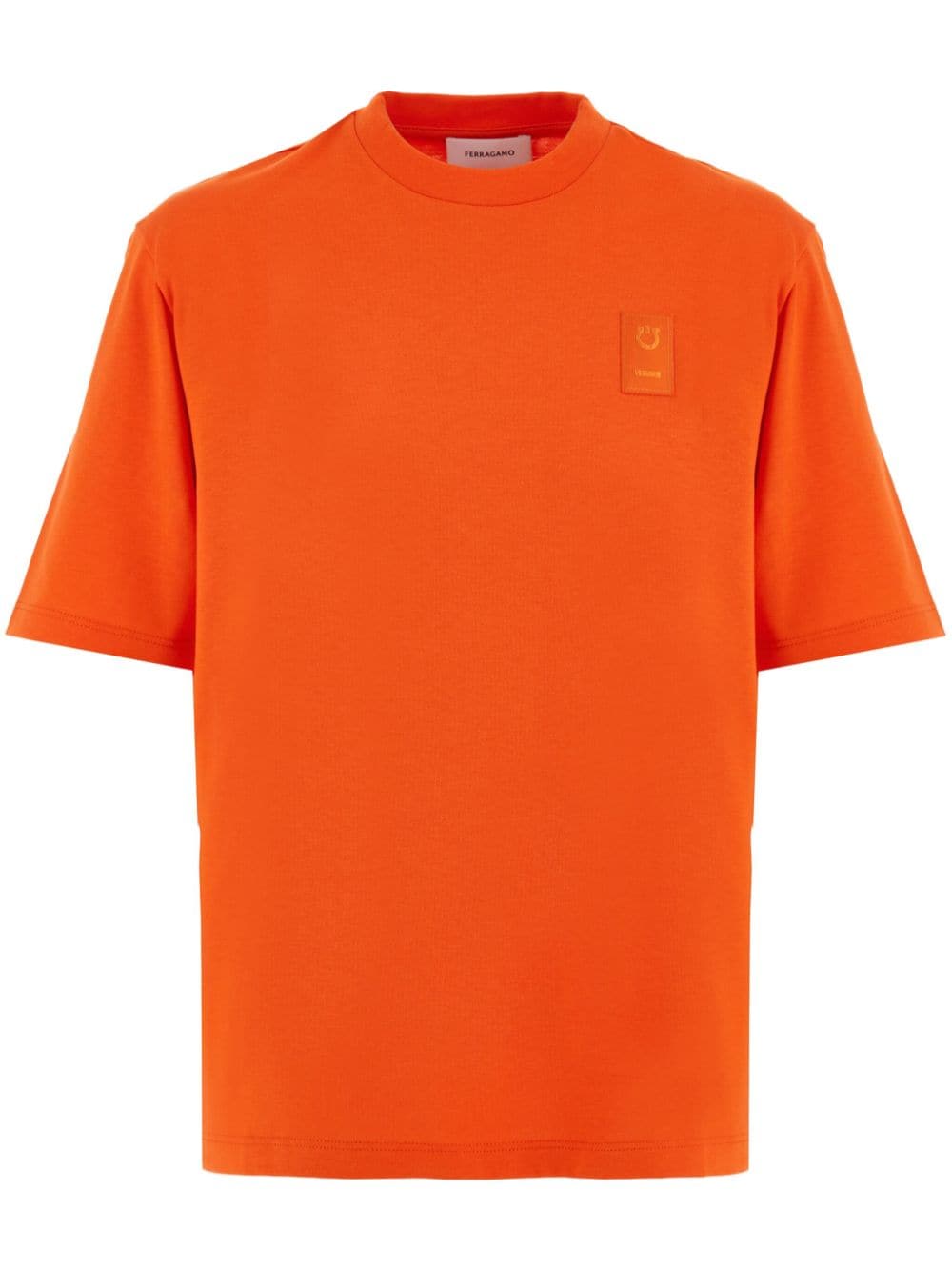 Ferragamo logo-appliqué cotton T-shirt - Orange von Ferragamo