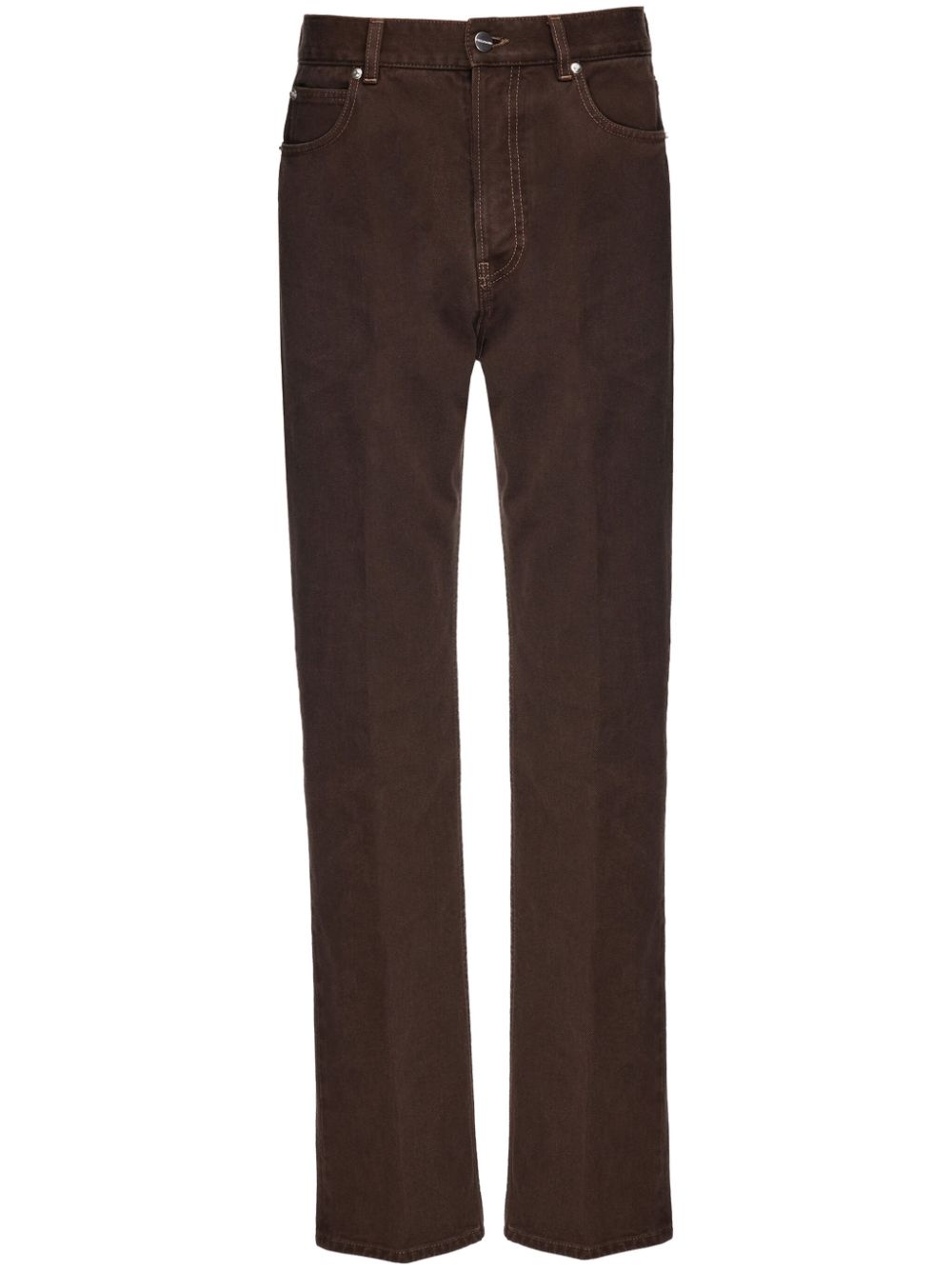 Ferragamo logo-appliqué washed straight-leg jeans - Brown von Ferragamo