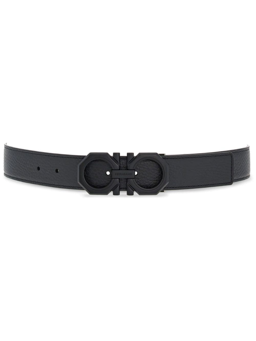 Ferragamo logo-buckle leather belt - Grey von Ferragamo