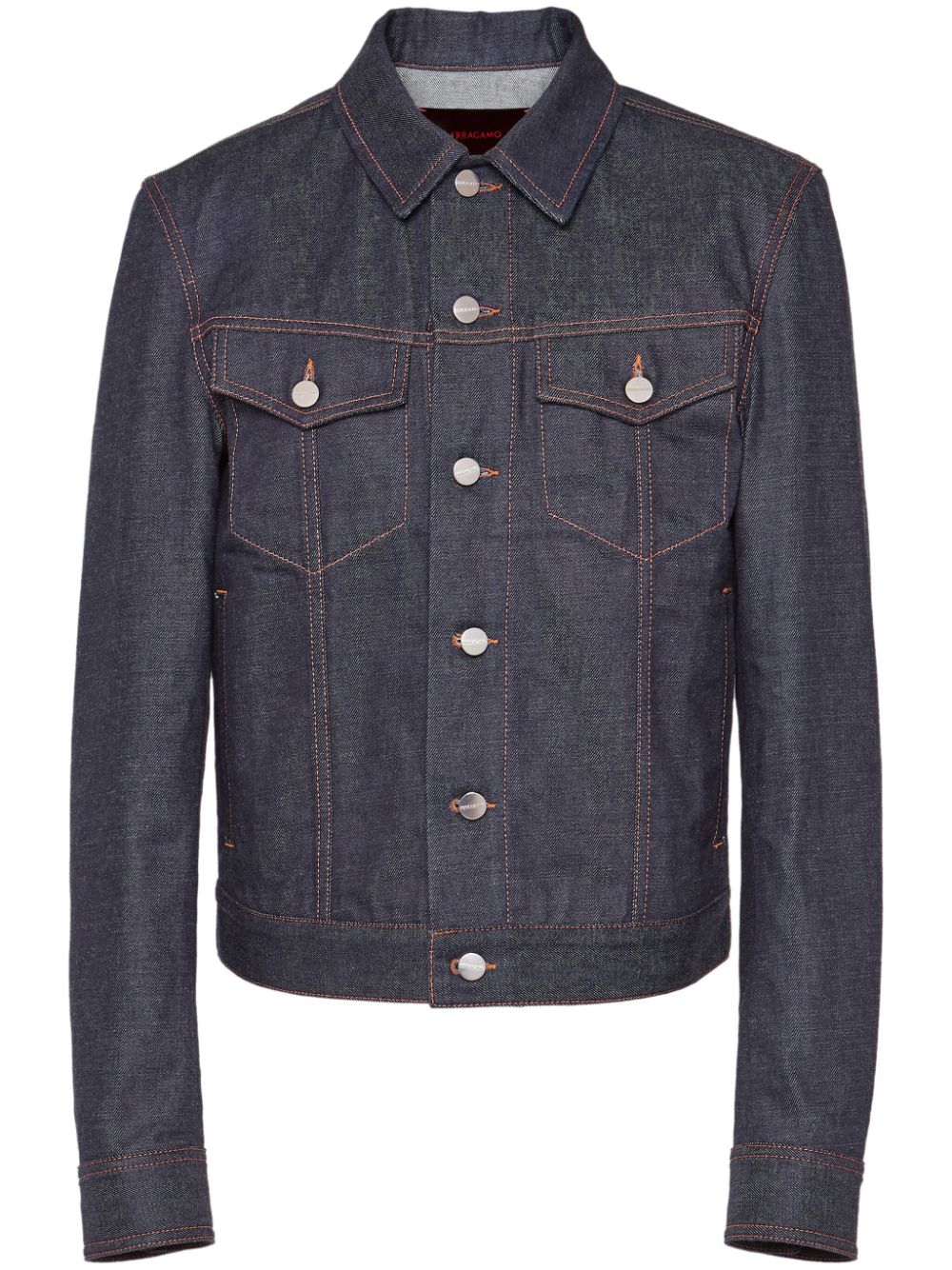 Ferragamo logo-buttons cotton denim jacket - Black von Ferragamo