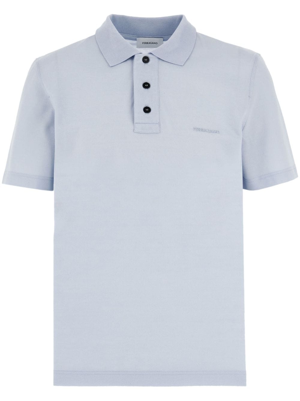 Ferragamo logo-embroidered cotton polo shirt - Blue von Ferragamo