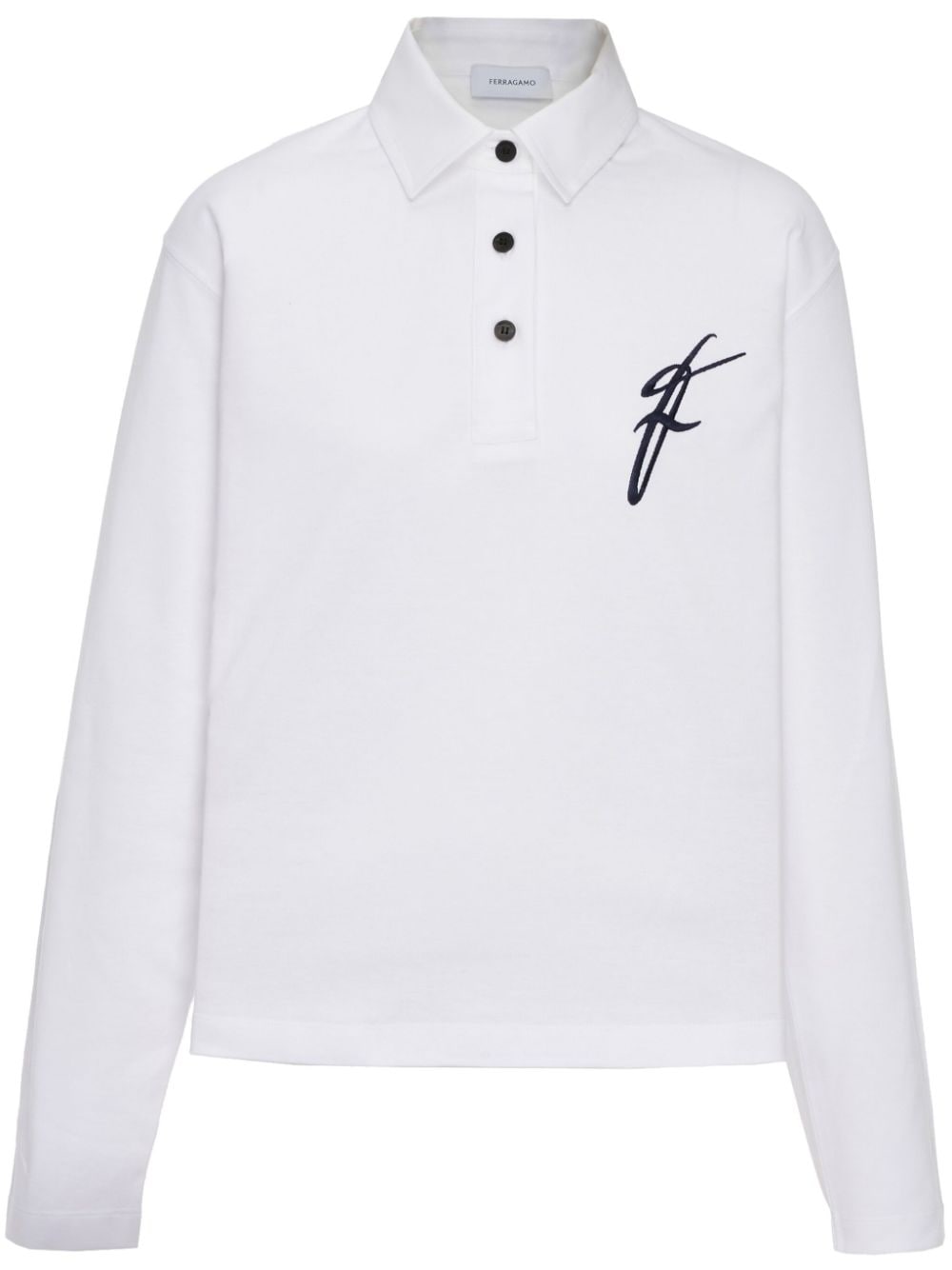 Ferragamo logo-embroidered polo shirt - White von Ferragamo