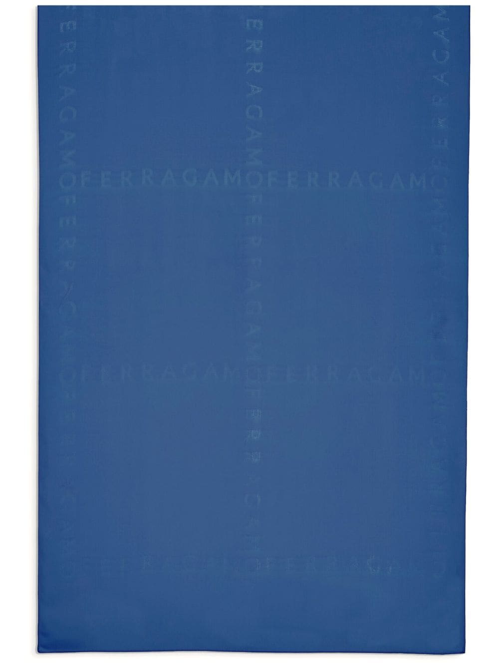 Ferragamo logo-jacquard silk scarf - Blue von Ferragamo