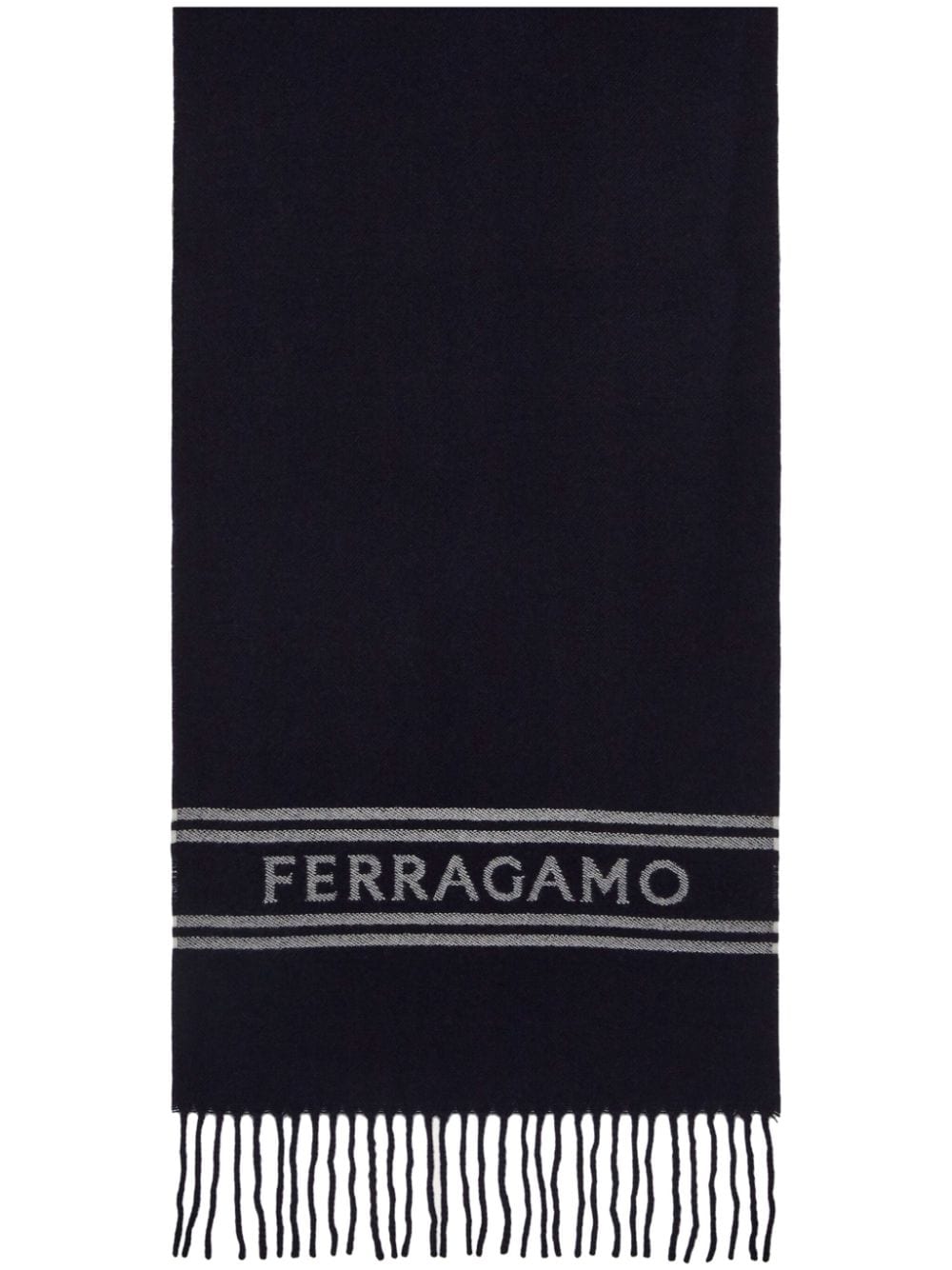 Ferragamo logo-knitted cashmere scarf - Blue von Ferragamo