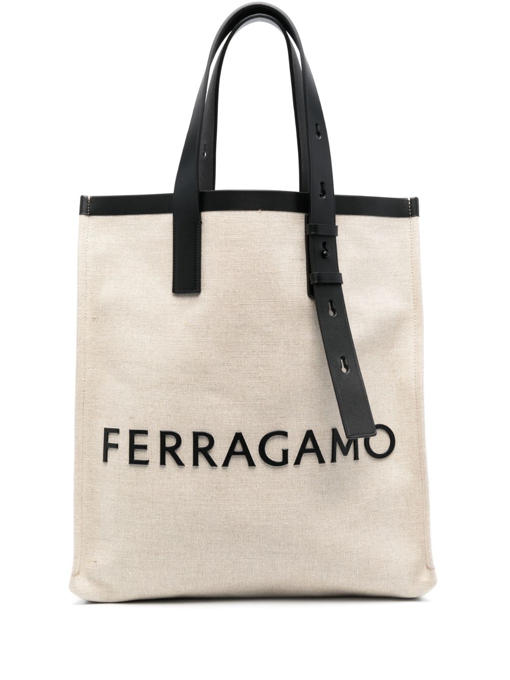 Ferragamo logo-lettering canvas tote bag - Neutrals von Ferragamo