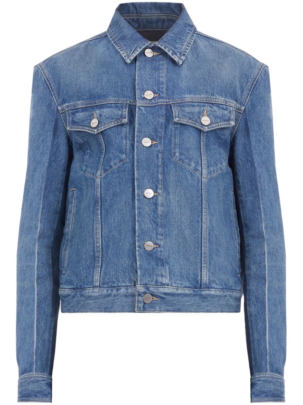 Ferragamo logo-patch denim jacket - Blue von Ferragamo