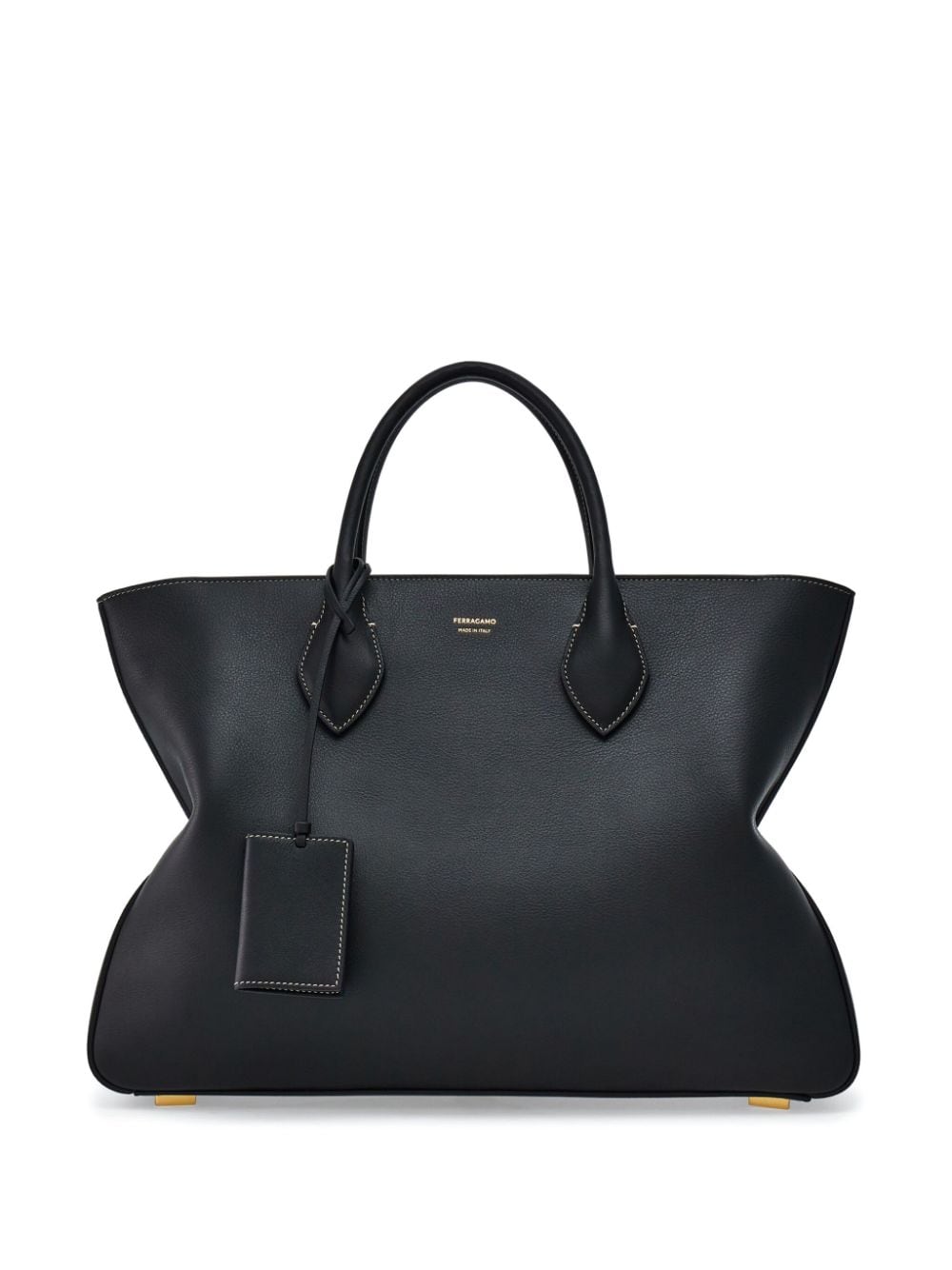 Ferragamo logo-print leather tote bag - Black von Ferragamo