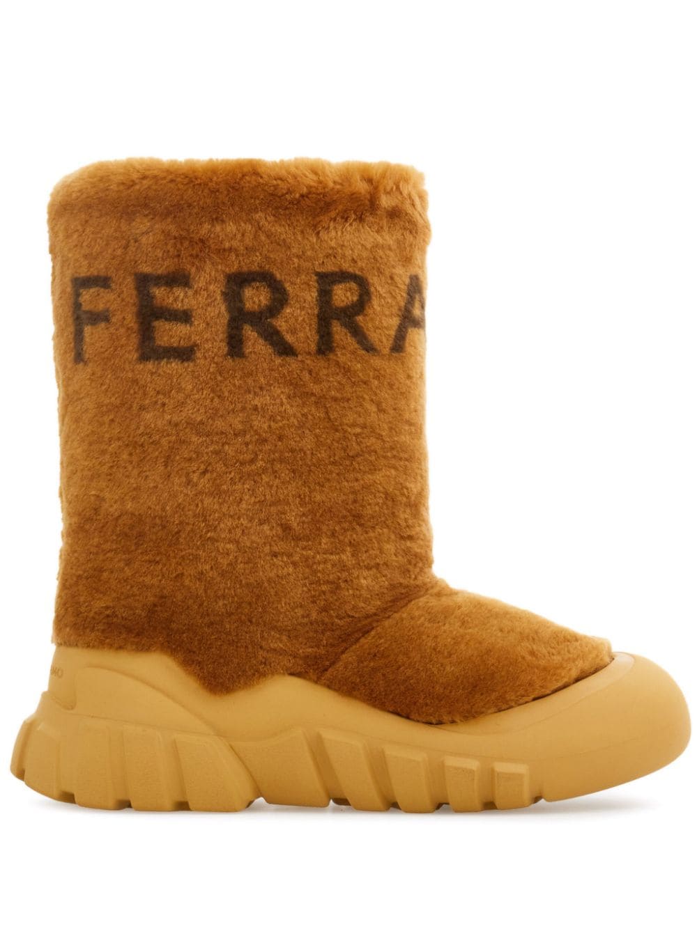 Ferragamo logo-print shearling boots - Neutrals von Ferragamo