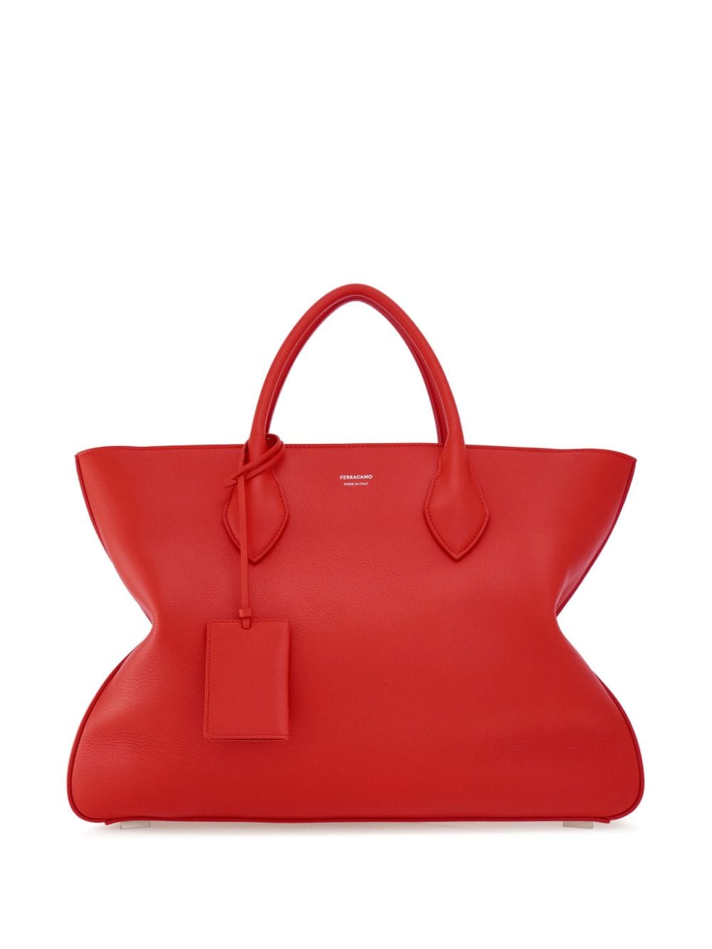 Ferragamo logo-stamp leather tote bag - Red von Ferragamo