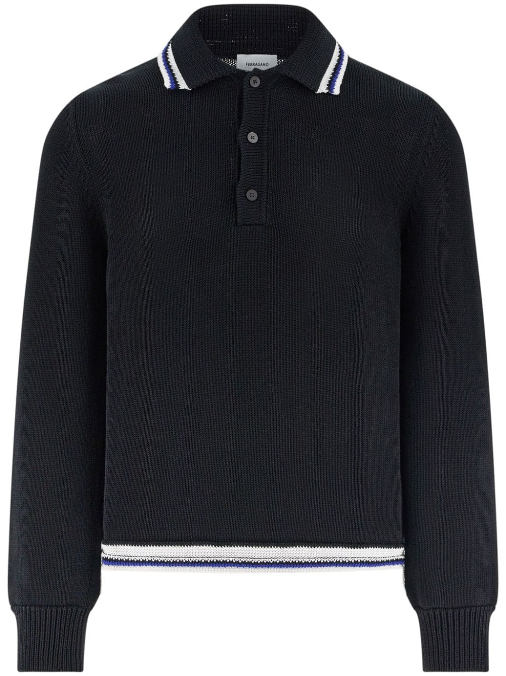 Ferragamo long-sleeve polo shirt - Black von Ferragamo