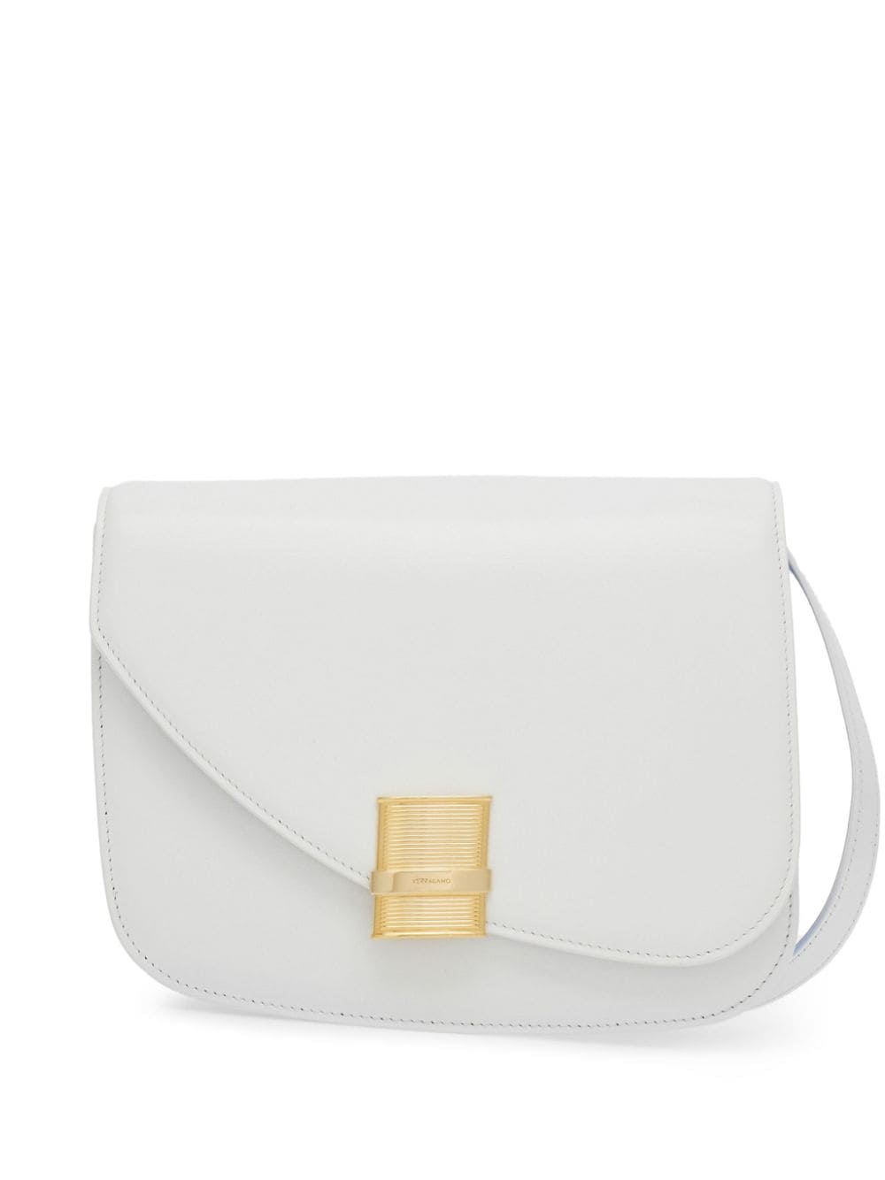 Ferragamo medium Fiamma leather crossbody bag - White von Ferragamo