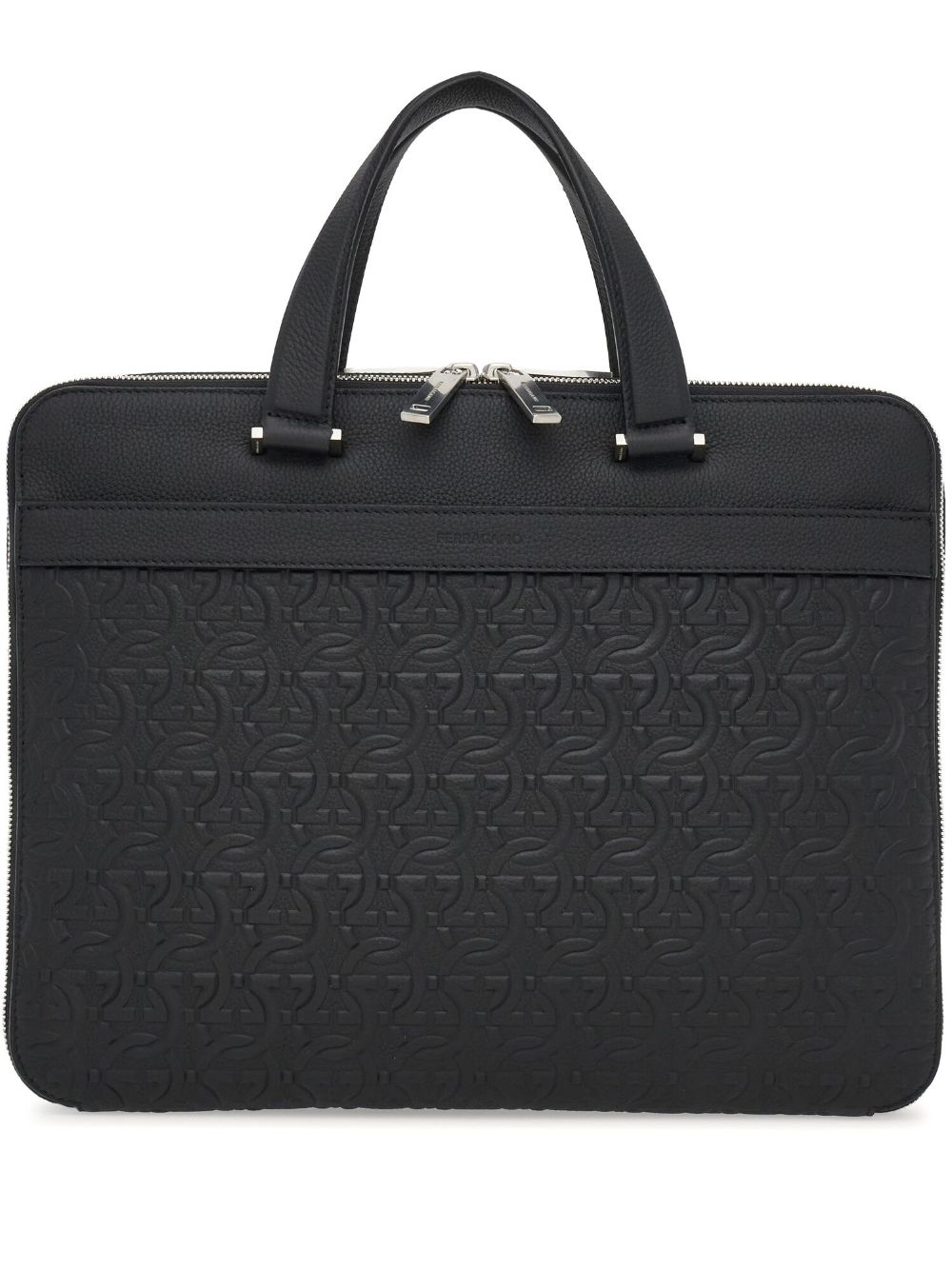 Ferragamo monogram-embossed leather briefcase - Black von Ferragamo