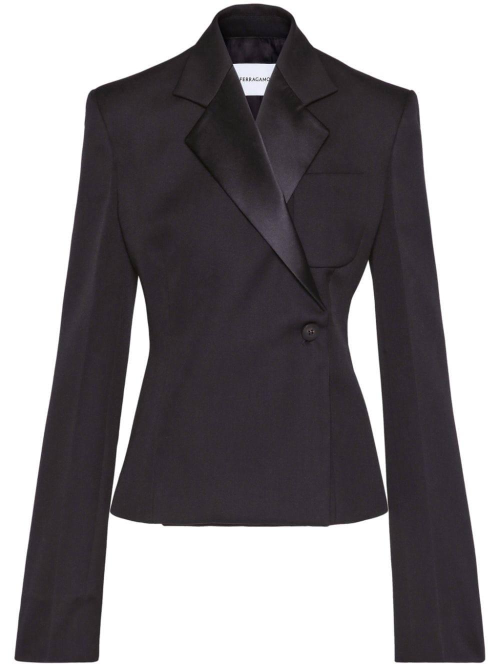 Ferragamo notched-lapels virgin wool blazer - Black von Ferragamo