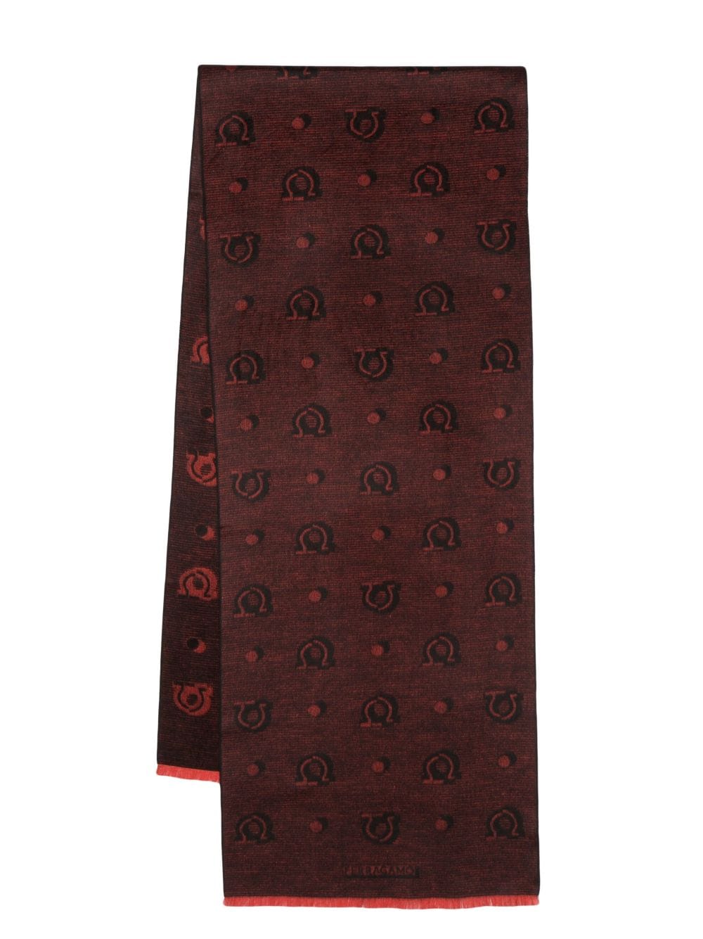 Ferragamo patterned-jacquard silk scarf - Red von Ferragamo