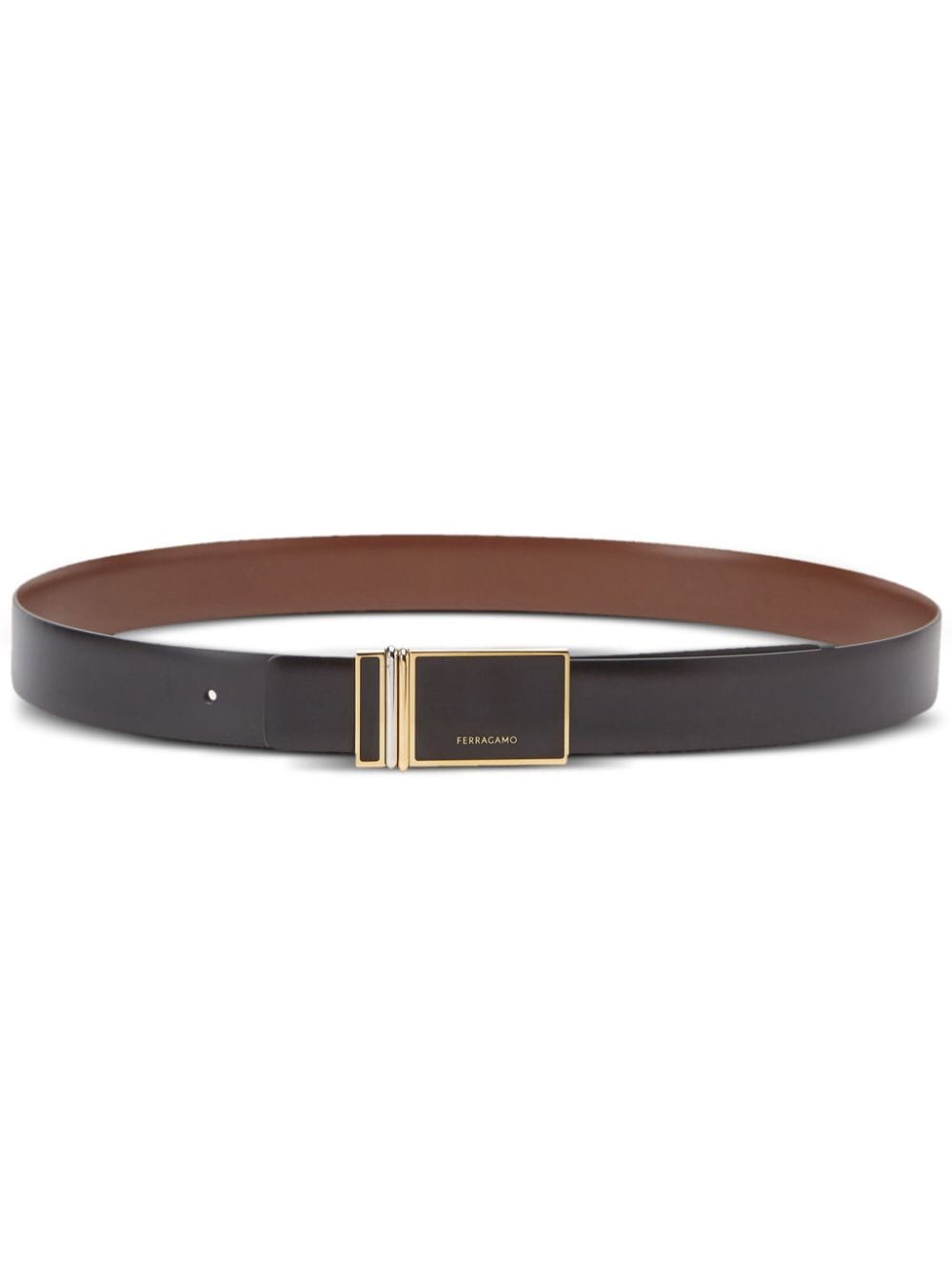 Ferragamo reversible leather belt - Black von Ferragamo