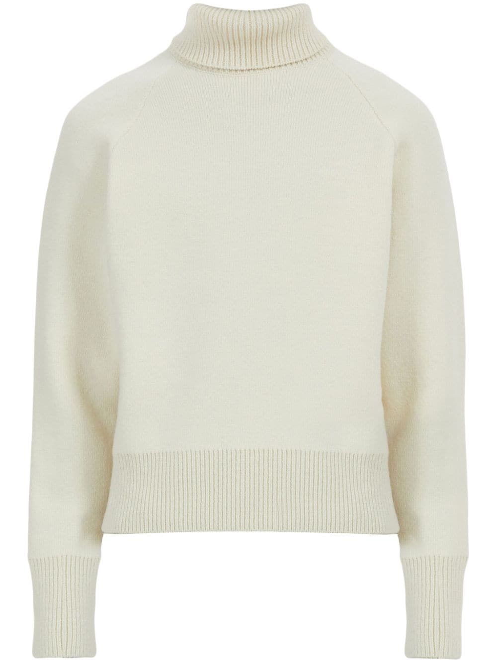 Ferragamo roll-neck virgin wool jumper - White von Ferragamo