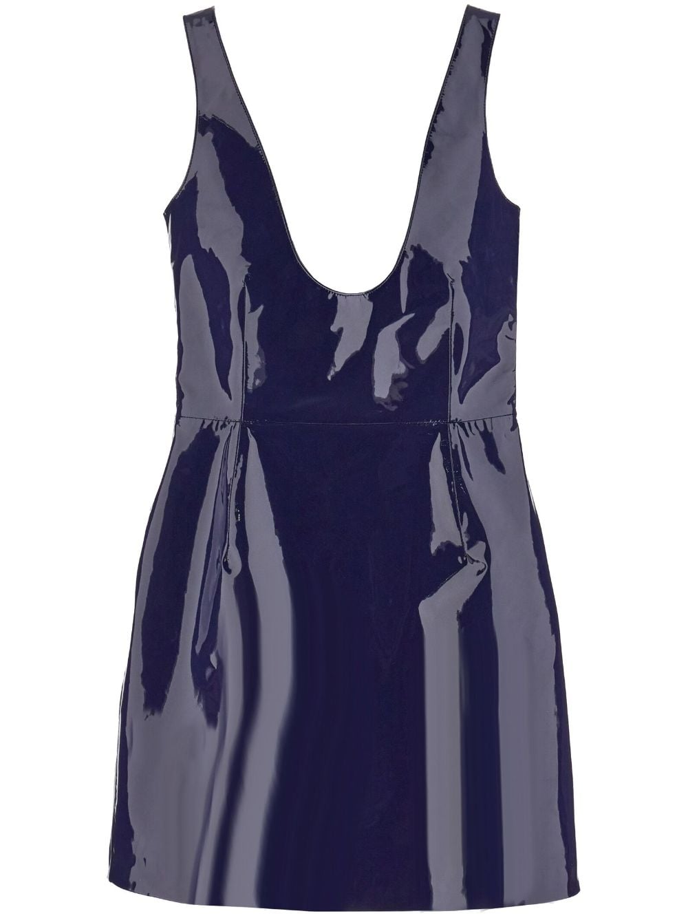 Ferragamo sleeveless patent leather minidress - Blue von Ferragamo