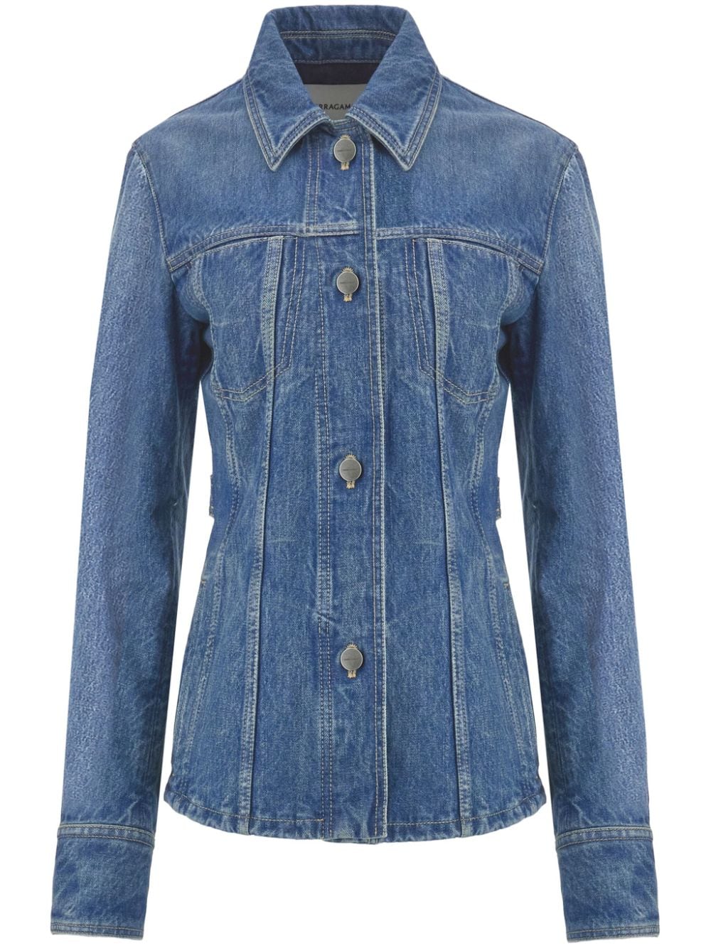 Ferragamo slim-cut cotton denim jacket - Blue von Ferragamo