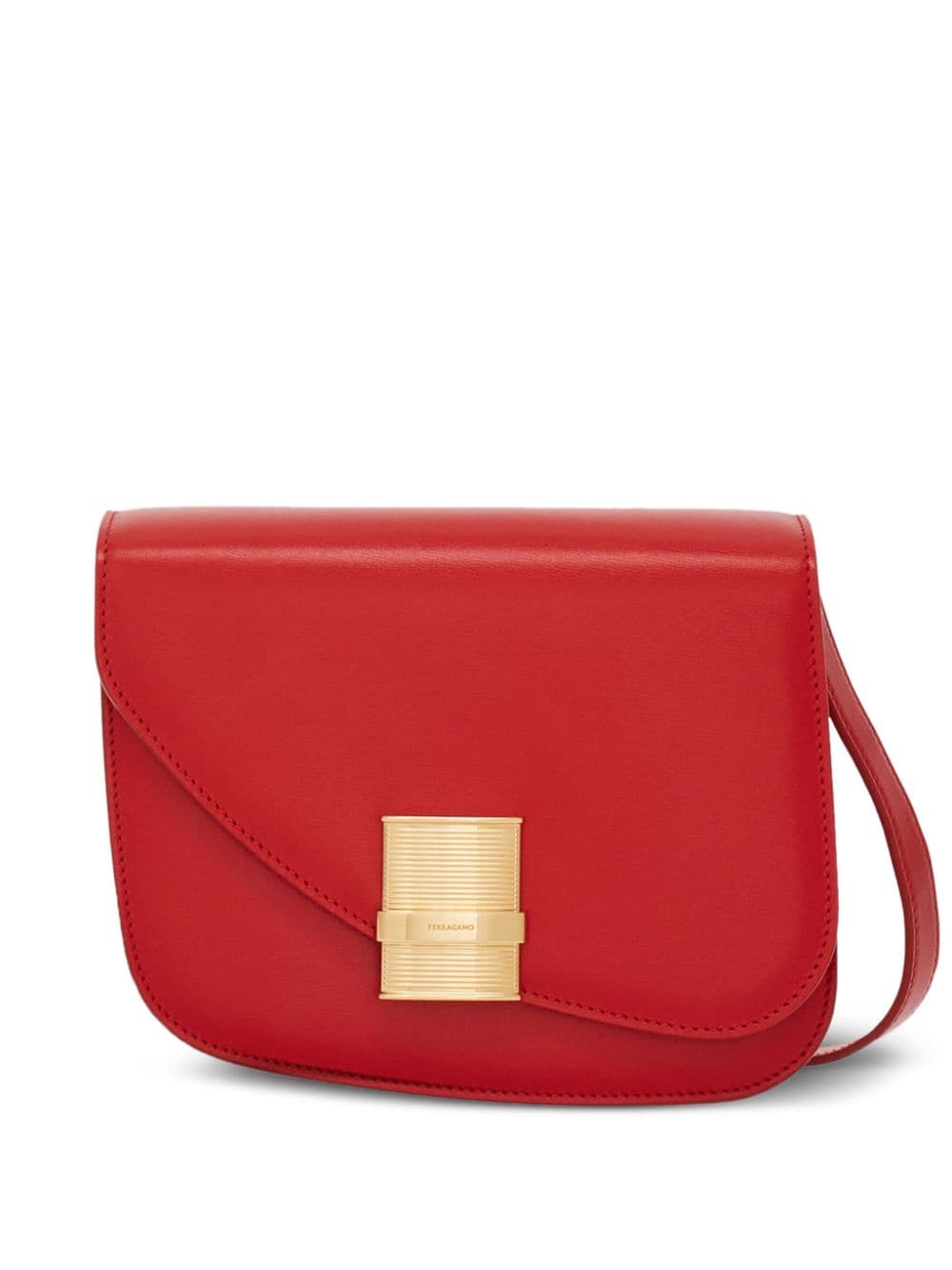 Ferragamo small Asymmetric leather crossbody bag - Red von Ferragamo