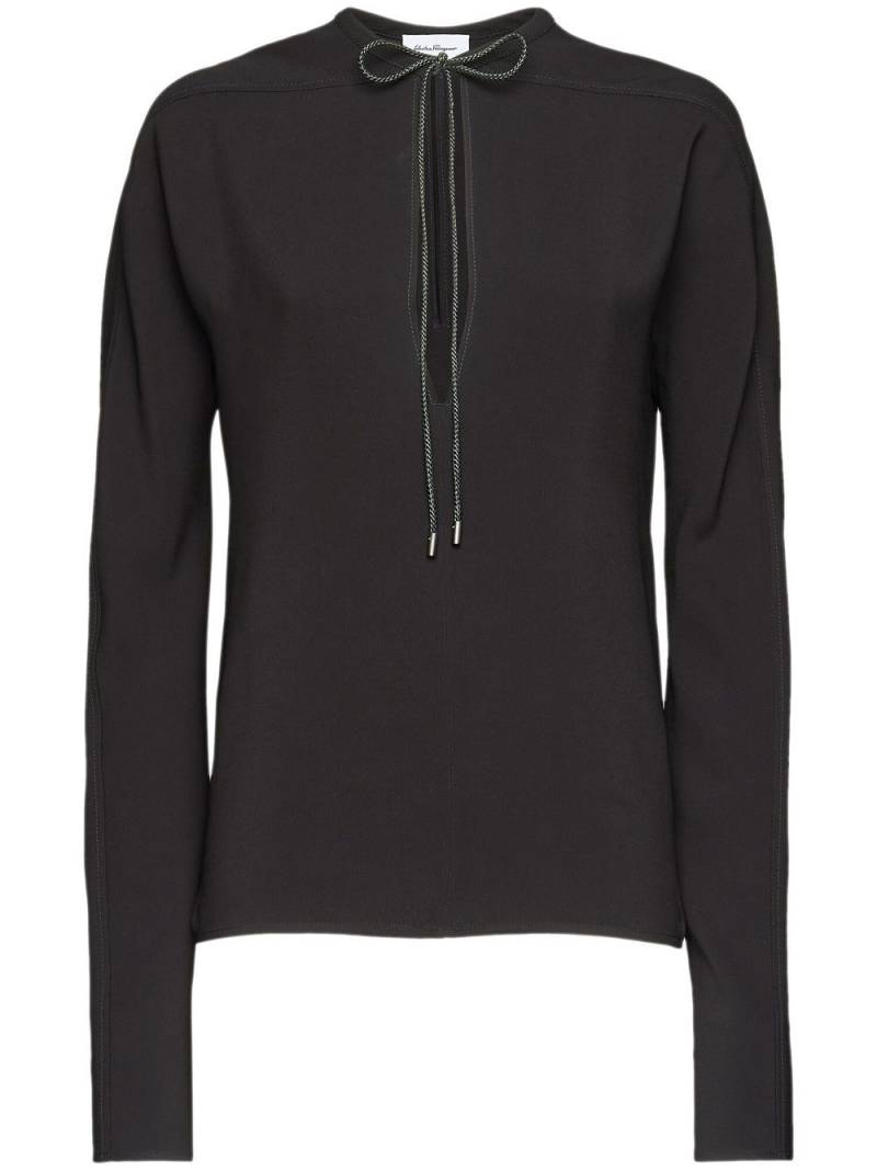 Ferragamo tie-neck long-sleeve blouse - Black von Ferragamo