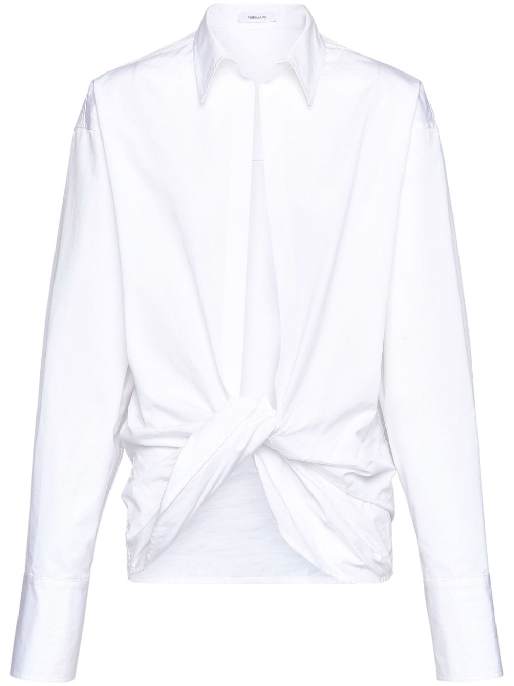 Ferragamo wrap-design cotton shirt - White von Ferragamo