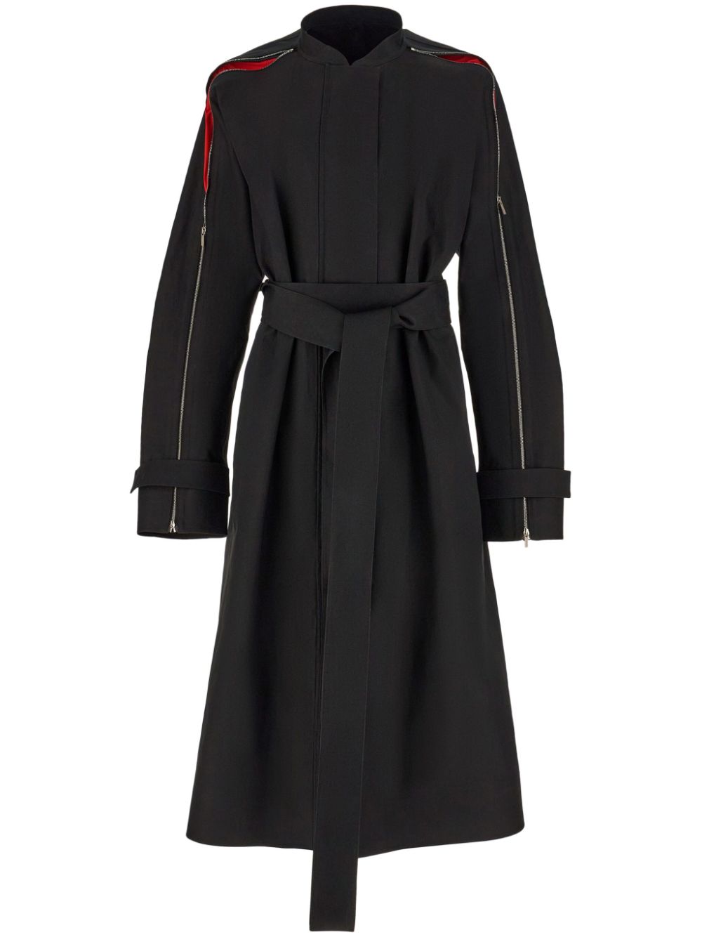 Ferragamo zip-detail belted trench coat - Black von Ferragamo