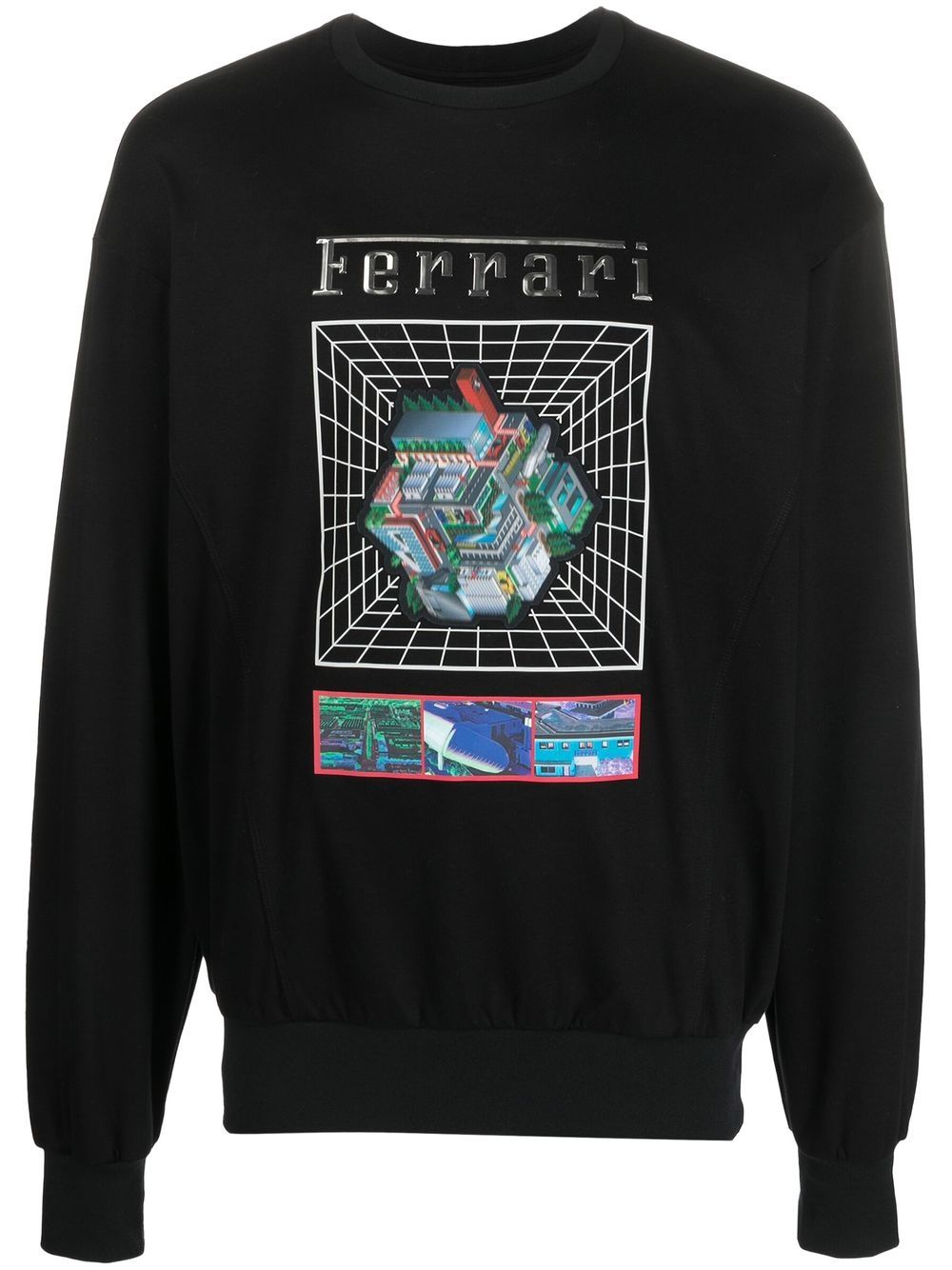 Ferrari graphic-print cotton sweatshirt - Black von Ferrari