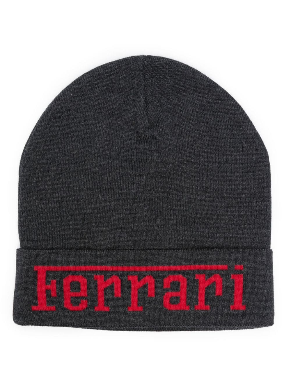 Ferrari intarsia knit-logo wool beanie - Grey von Ferrari