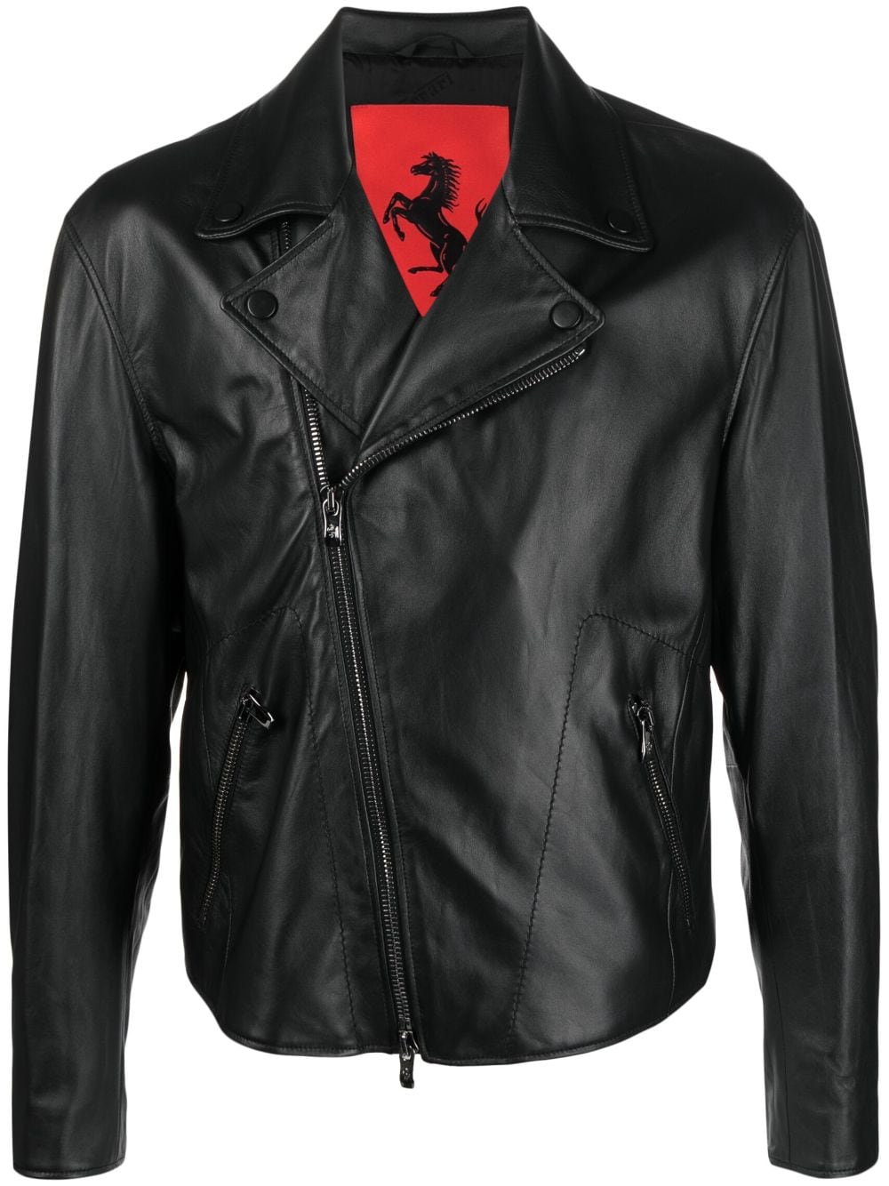 Ferrari leather biker jacket - Black von Ferrari