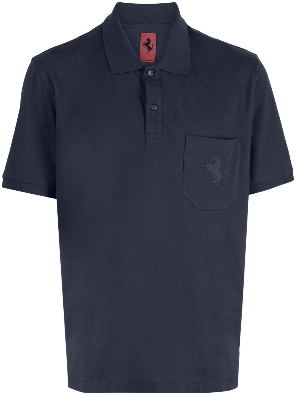Ferrari logo-patch short-sleeved polo shirt - Blue von Ferrari