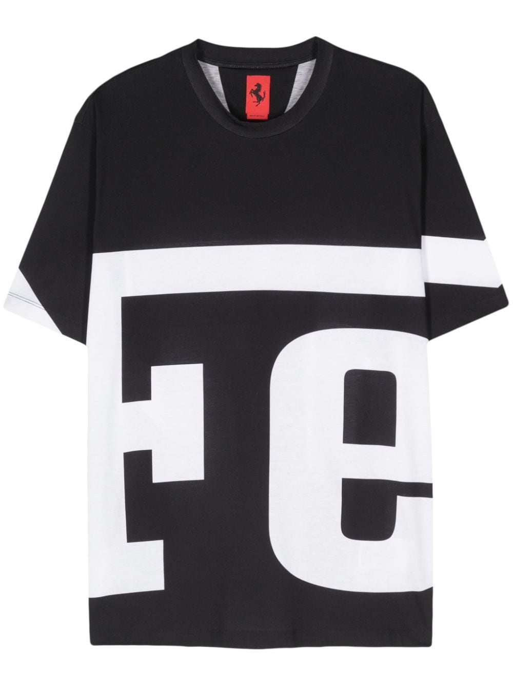 Ferrari logo-print cotton T-shirt - Black von Ferrari