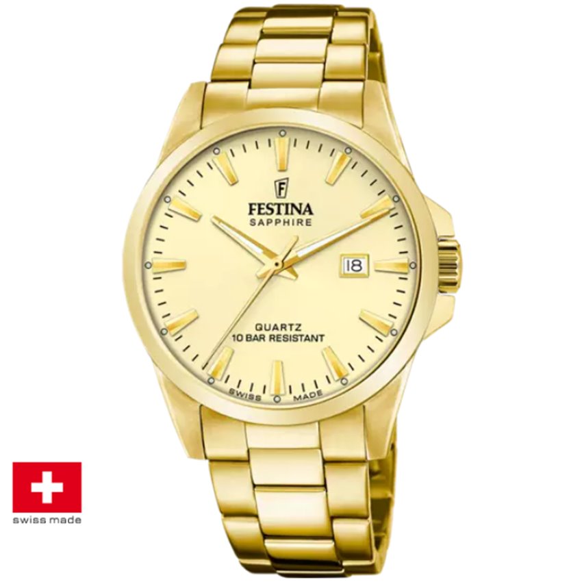 Festina F20044/4 Swiss Made Acero Klassik Herrenuhr von Festina