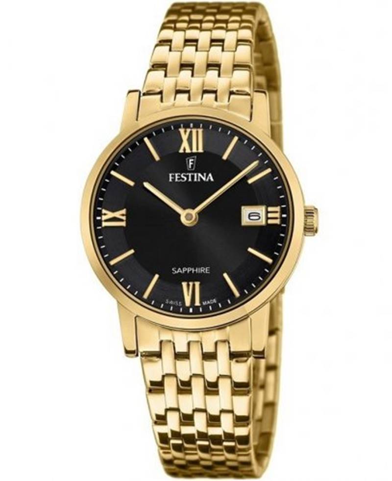 Festina Swiss Made F20021/3 Sapphire Schwarzgold Damenuhr von Festina