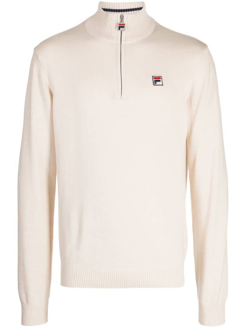 Fila Alesi logo-appliqué half-zip jumper - Neutrals von Fila