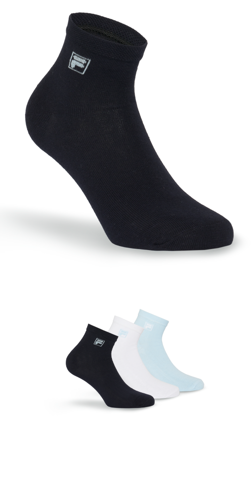 Fila Kurzsocken »UNISEX QUARTER PLAIN SOCKS«, (3 Paar), mit eingestrickem Logo von Fila
