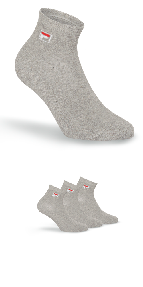 Fila Kurzsocken »UNISEX QUARTER PLAIN SOCKS«, (3 Paar), mit eingestrickem Logo von Fila
