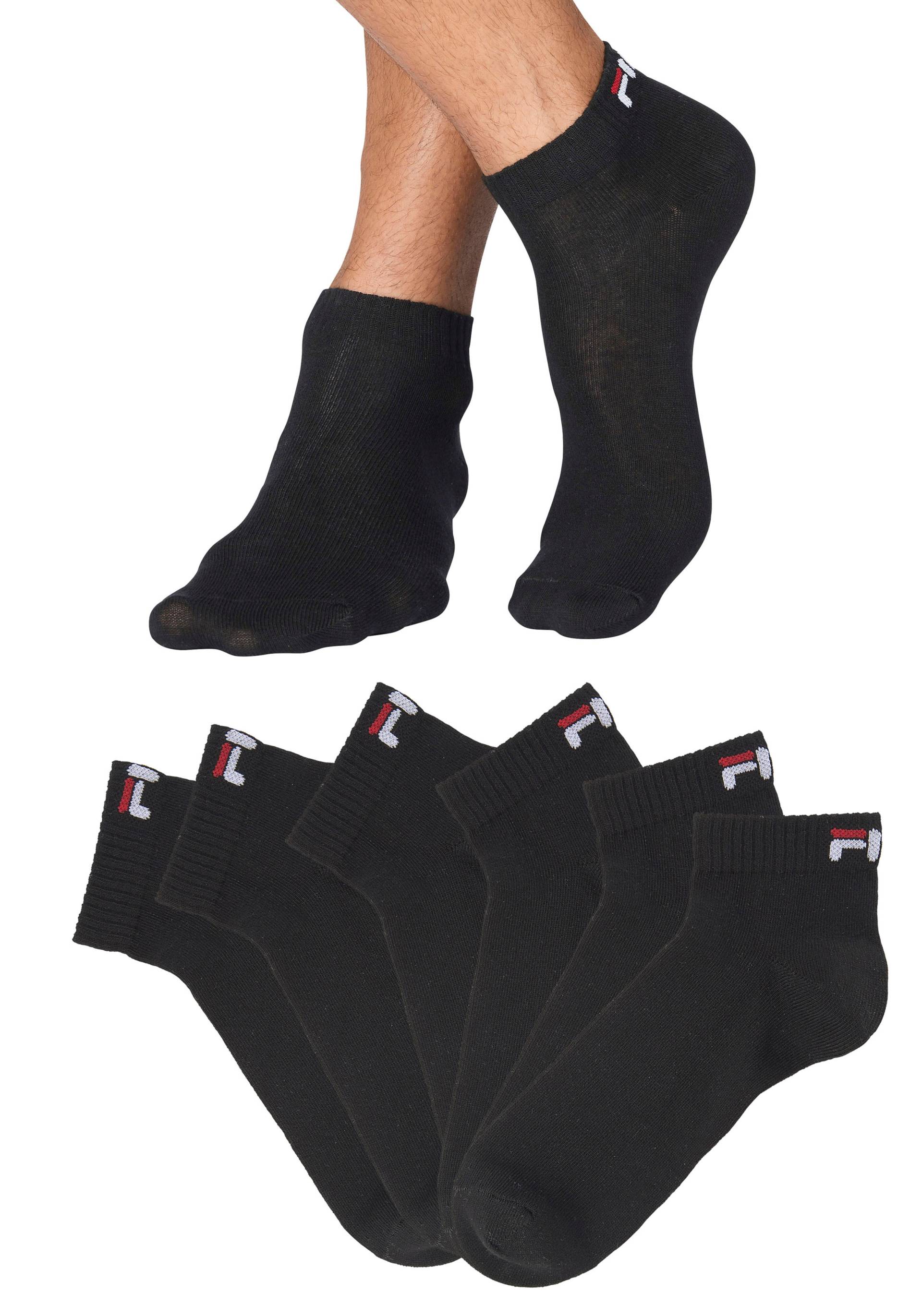 Fila Kurzsocken, (6er Pack), Baumwollmischung, Rippenbündchen, flache Zehennaht von Fila