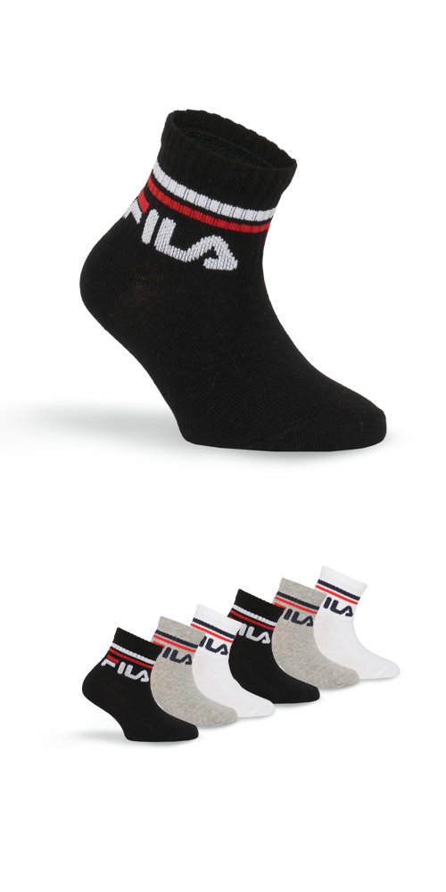 Fila Kurzsocken »JUNIOR UNISEX QUARTER PLAIN SOCKS«, (6 Paar), mit eingestricktem Logo im Bündchen, Kindersocken von Fila