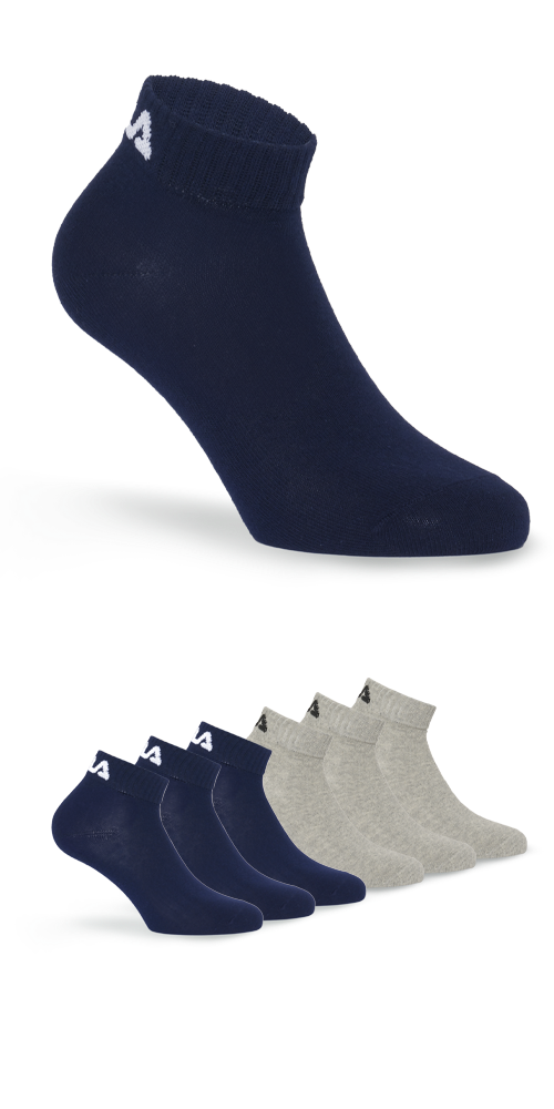 Fila Kurzsocken, (6er Pack), Baumwollmischung, Rippenbündchen, flache Zehennaht von Fila