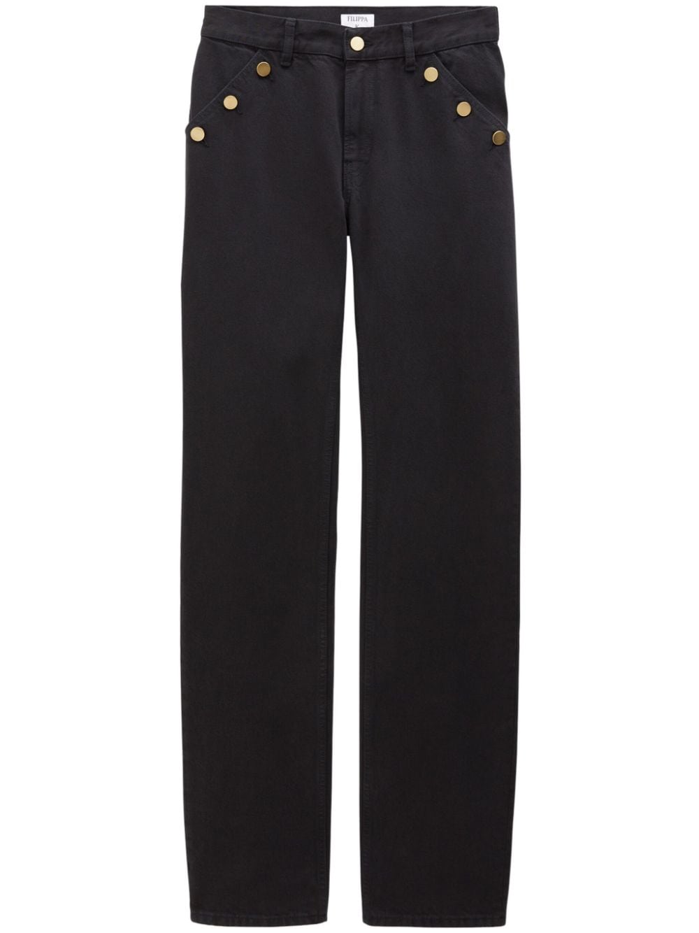 Filippa K Classic button-detail straight-leg jeans - Black von Filippa K