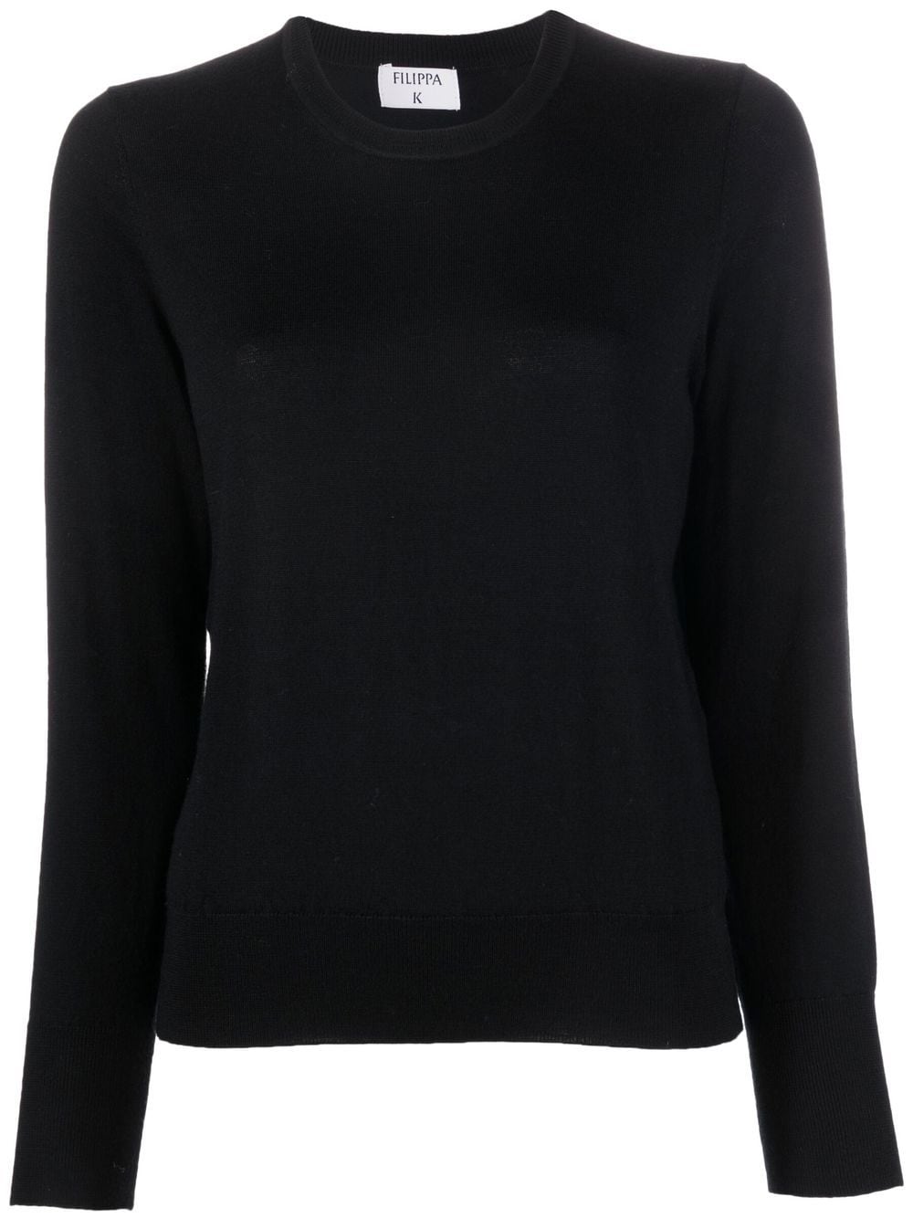 Filippa K R-neck fine-knit jumper - Black von Filippa K