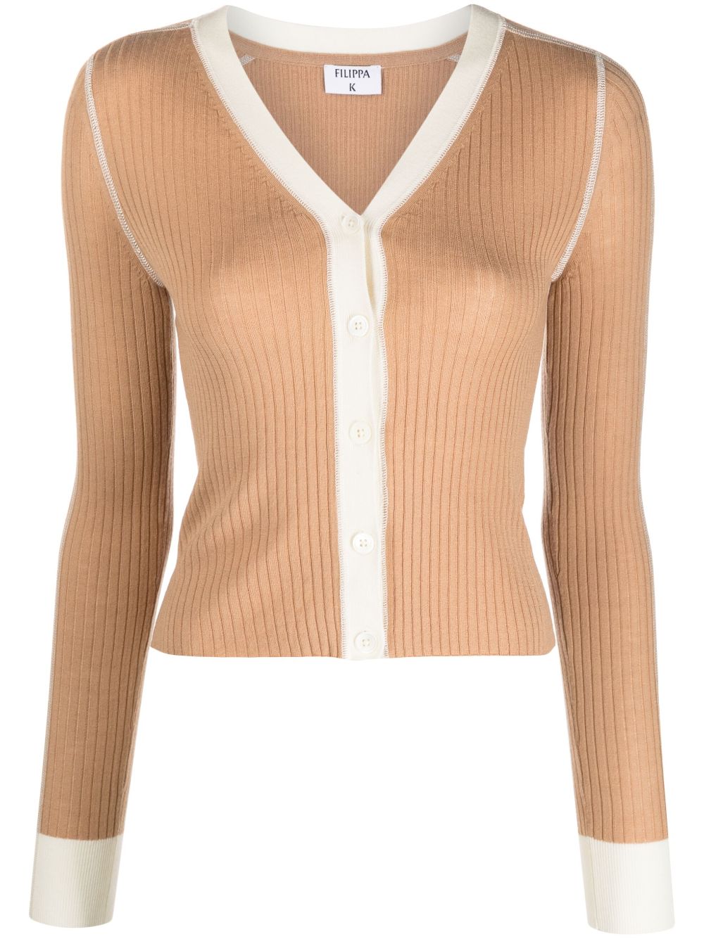 Filippa K V-neck ribbed cardigan - Neutrals von Filippa K