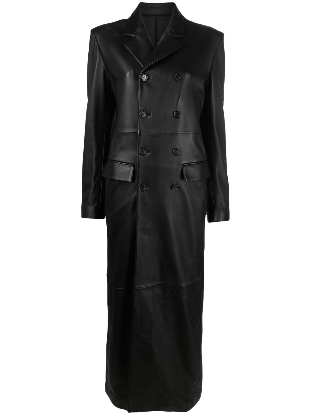 Filippa K double breasted leather coat - Black von Filippa K