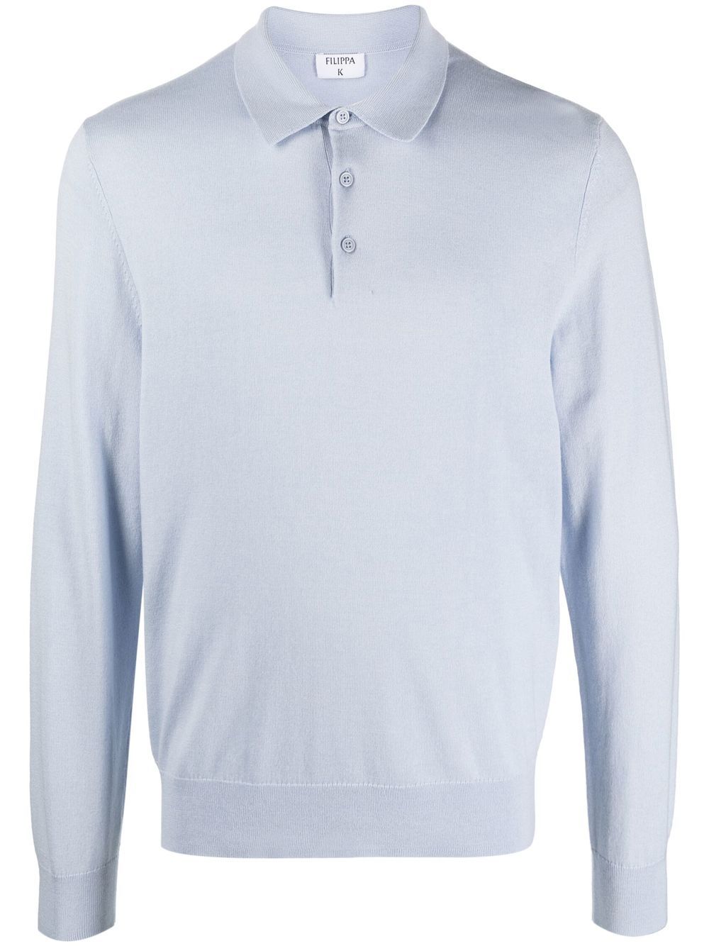 Filippa K fine-knit long-sleeve polo shirt - Blue von Filippa K